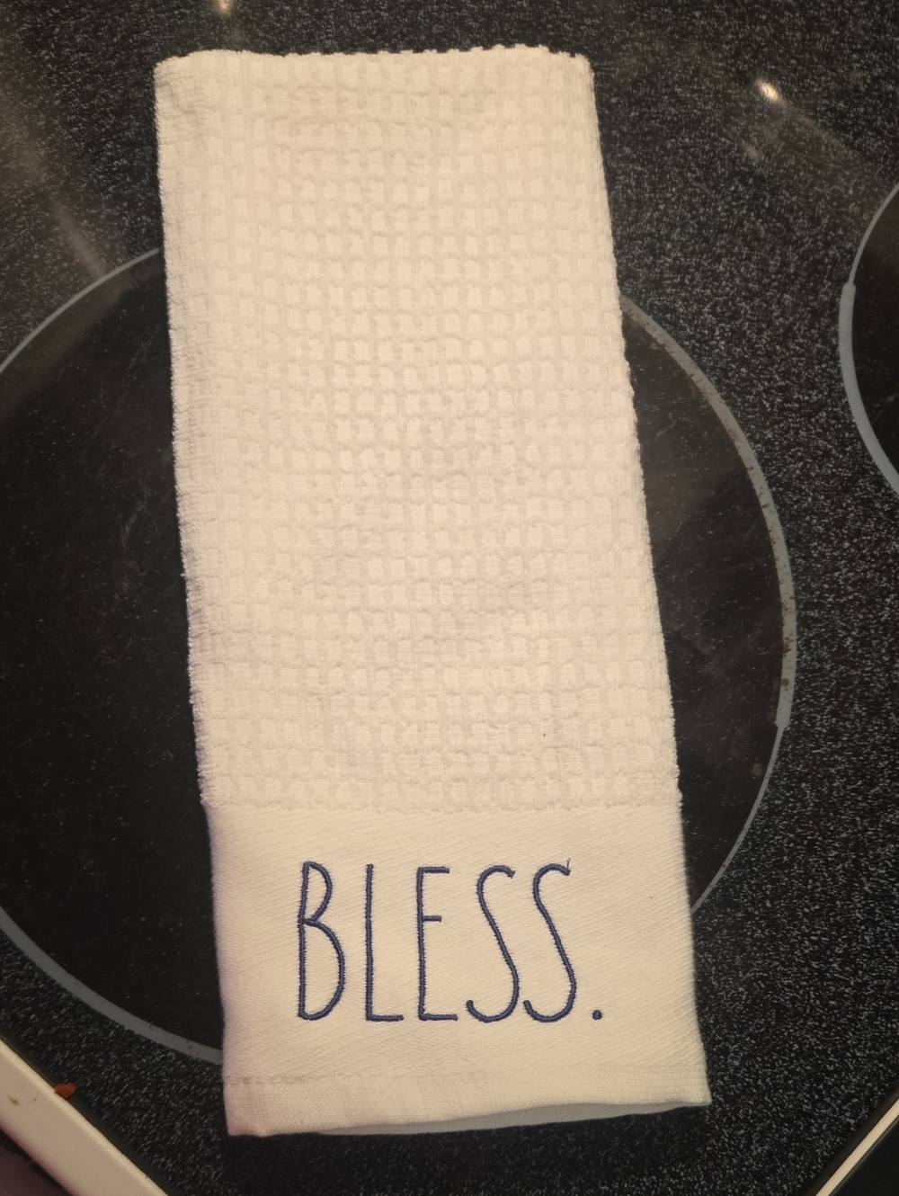 Rae Dunn BLESS  Waffle Weave Kitchen Towel